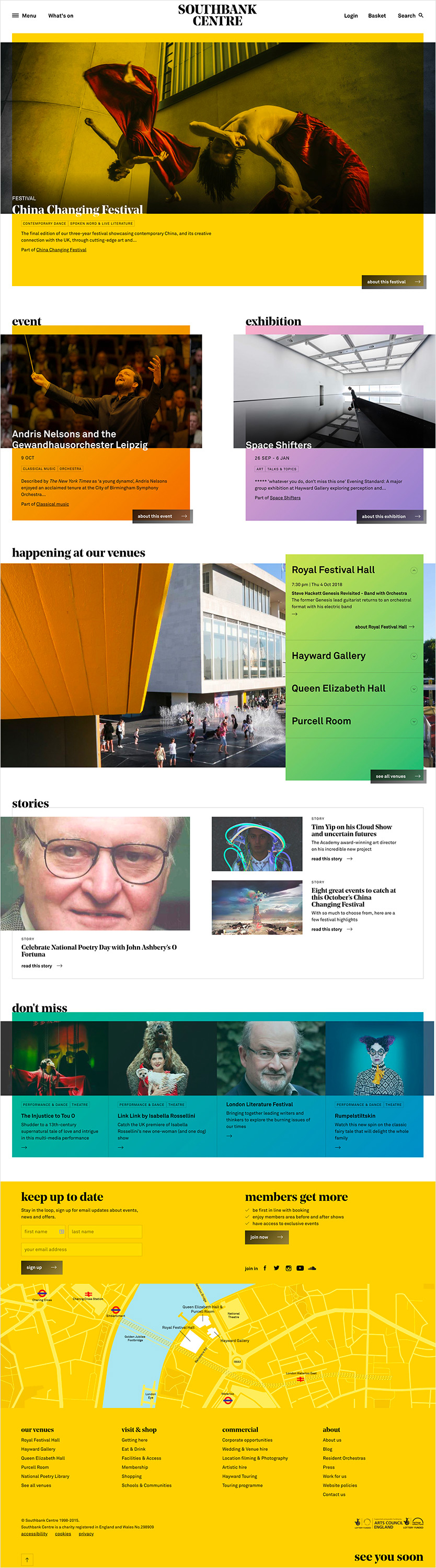Southbank Centre website homepage